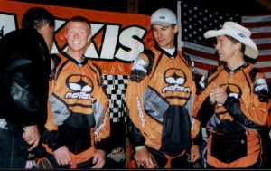 The all-Iowa-A-team of Great River Powersports, high and mighty on the biggest step of the podium.