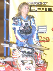 Kansas fast female, Hollie Shartzer won the Women's TT opener on her Sparks Racing R.