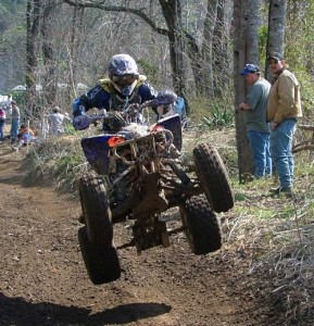 Getting air along side of the creek holding onto third, Duvall works his way to a podium finish.