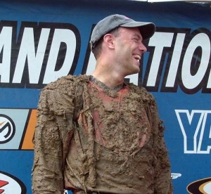 Here's one happy dude! Jeff Stoess was all smiles after taking the overall for the day. His crafty mud riding skills helped him weave through a lot of riders. He never got stuck once.