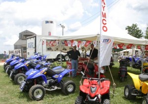 Kymco had a sharp looking display and even allowed people to test ride their fleet of Kymco quads. 