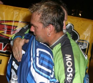 In appreciation for giving him and his family his first place trophy, Jackie hugs Shane.