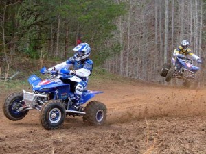 Bill and Brandon Ballance, One and Two in turn four off the holeshot.