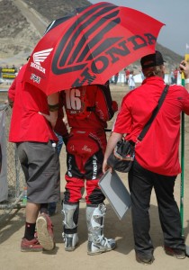 GNC opener winner, Jeremy Lawson, is seen here scouting his gate position.