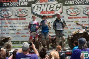 10 a.m. overall podium: (left) Westley Wolfe, Cody Collier, (right) Kevin Trantham 