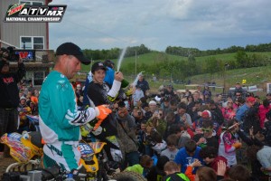 The podium finishers celebrate with the enthusiastic High Point crowd.