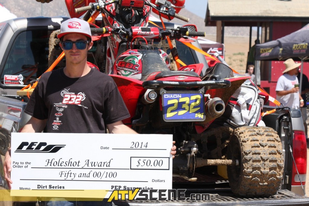 Dylan Dixon won the Pro Holeshot award from PEP racing suspension in Moto 2