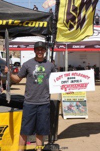 Rick Villareal won the Triumph Motorsports Amateur Holeshot award - Triumph gives out prizes for a randomly picked class of the day.  