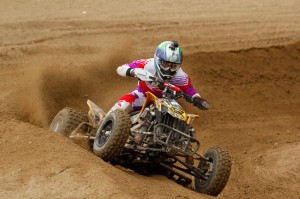 Defending NEATV-MX ATV Pro class champion Travis Moore (BCS Performance / Whichter Racing / Can-Am) won all four motos he entered to win both the Pro and Pro-Am classes at Jolly Rogers MX park in New Hampshire. 