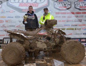 Westley Wolfe (left) won the College A (16-21) class and also took home the afternoon's Top Amateur Overall Award at the Limestone 100 GNCC in Indiana, using ITP Holeshot GNCC tires on his ATV.